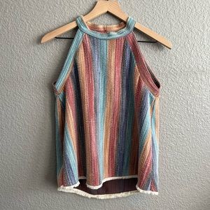 Anthropologie striped multicolor knit tank